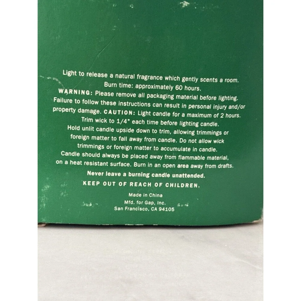 Vintage GAP Scents Holiday Cube Candle Cedar Balsam Green New Sealed NOS